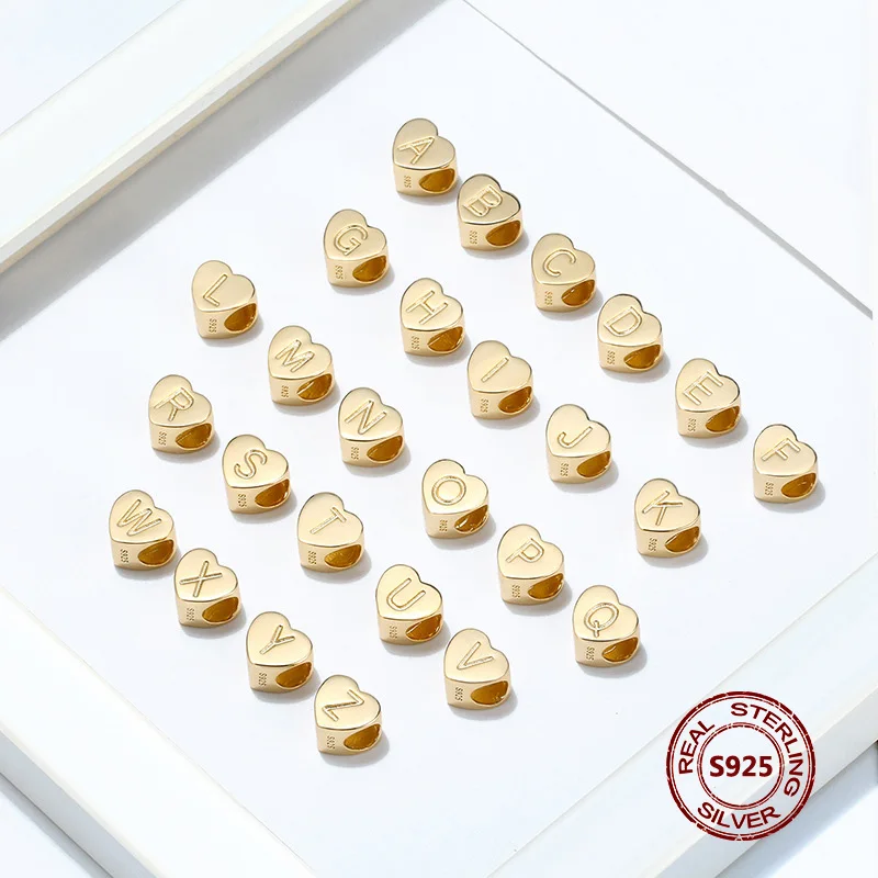 100% Стерлинговое Серебро 925 пробы бусива буква Шарм алфавита Подходит для Pandora