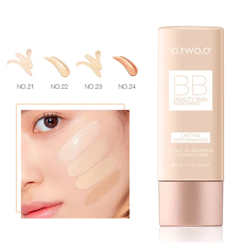 

O.TWO.O BB Cream Natural Moisture Whitening Cream Waterproof Makeup Base Liquid Foundation Professional Cosmetics 30ml