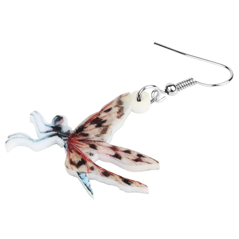 WEVENI Acrylic Brown Dragonfly Earrings Long Lightweight Insect Animal Dangle Drop Jewelry For Women Kid Classic Ears Decoration | Украшения