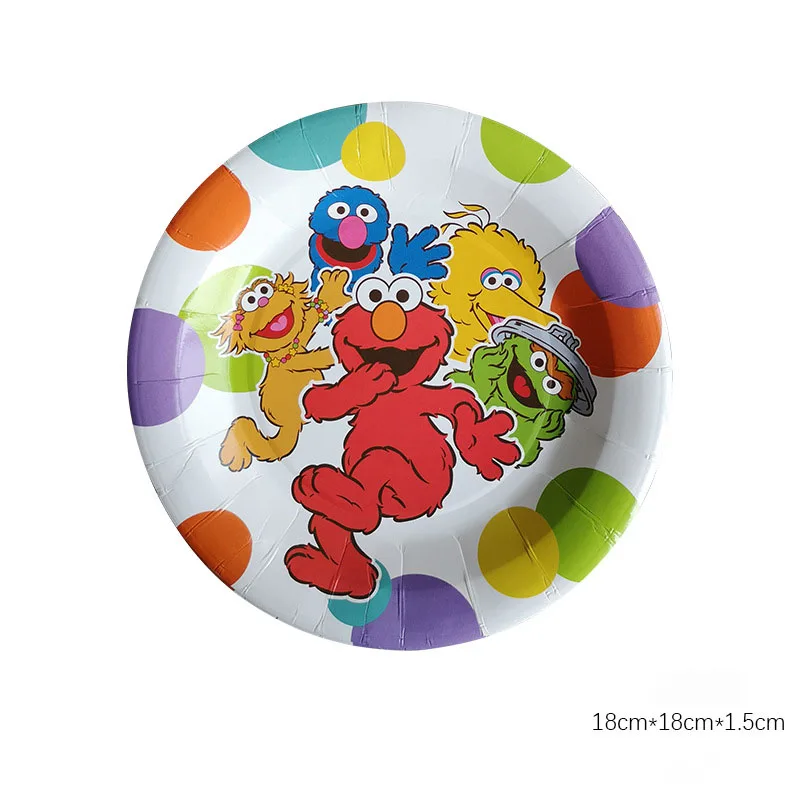 Sesame Street Birthday Party Decoration Tableware Set Paper Plates Cups Napkins Kids Decor Tablecloth Supplies | Дом и сад
