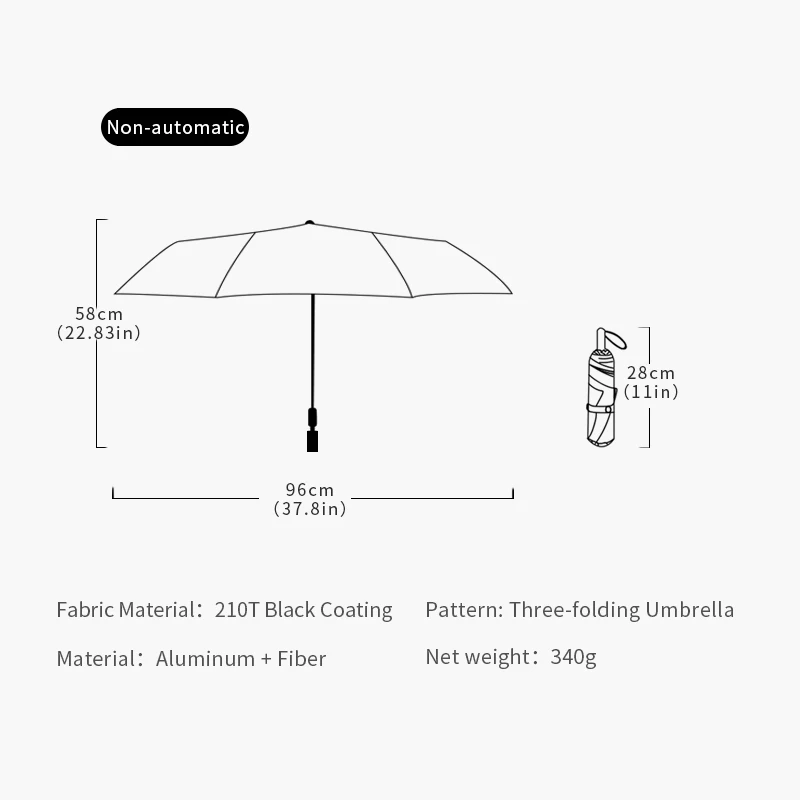 

Xiaomi Automatic Umbrella Rain Women Three-folding Umbrella Windproof Pure Color Umbrella Female Waterproof parasol