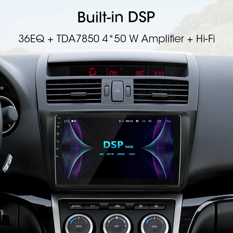 Jansite R9 9" RDS DSP Android Car Radio For Mazda 6 2009-2015 Touch screen player GPS Navigation HIFI autoradio video with frame |