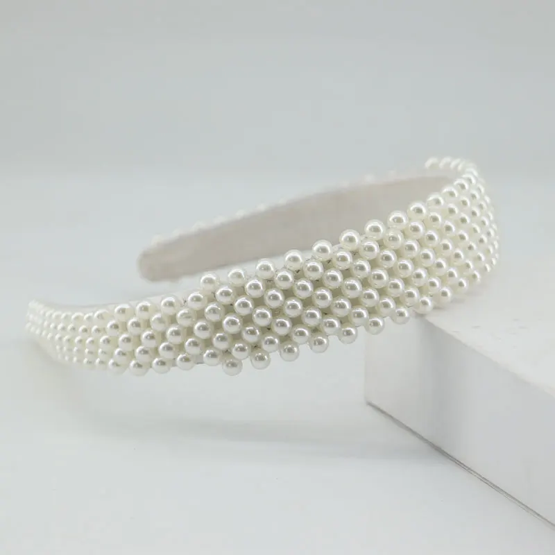 Ободок для волос Женский элегантный обруч с крупными искусственными жемчужинами