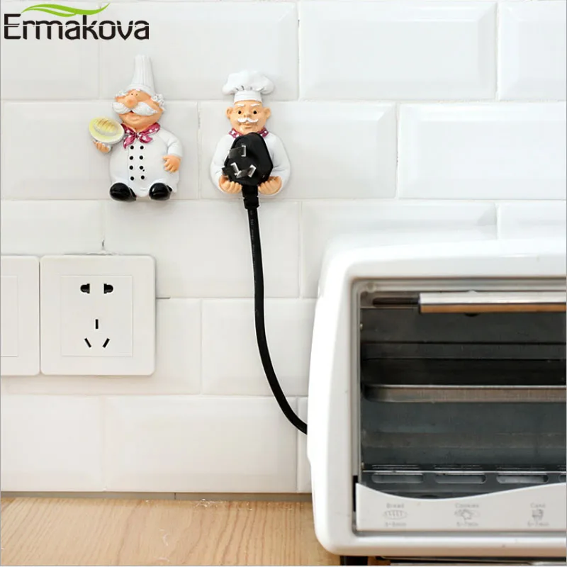 ERMAKOVA милый смоляный держатель с вилкой для шеф повара клей утилита Настенные