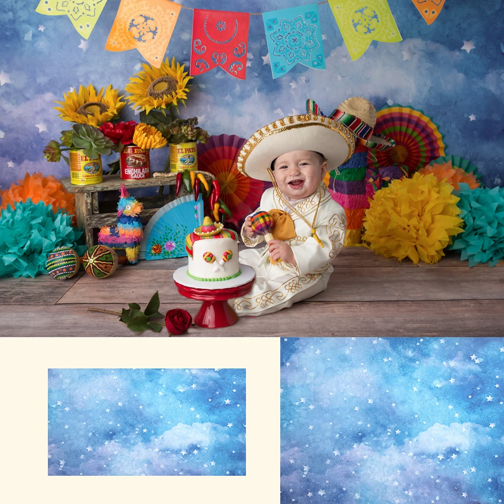 Фон для студийной фотосъемки с изображением спокойного заката новорожденных