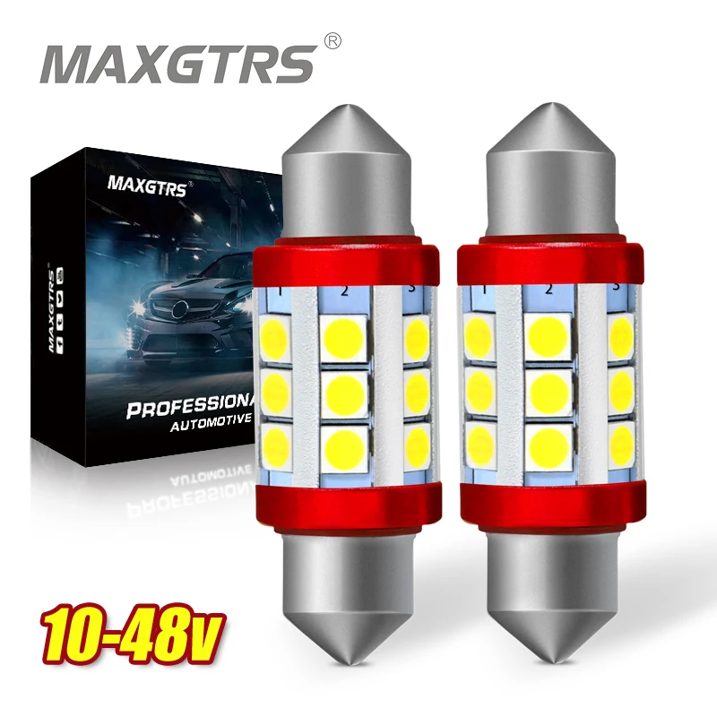 

2x24V гирлянда C5W C10W 3030 чип лампочки Canbus 31 мм/36 мм/39 мм/41 мм Автомобильный светодиодный потолочный светильник для внутреннего купола чтения Под...