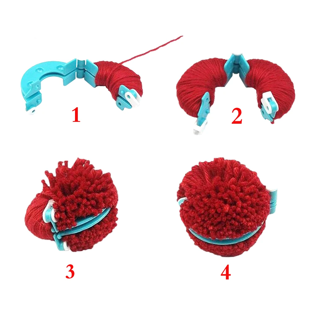 4 размера помпон для изготовления пушистых шариков ткацкая игла рукоделия