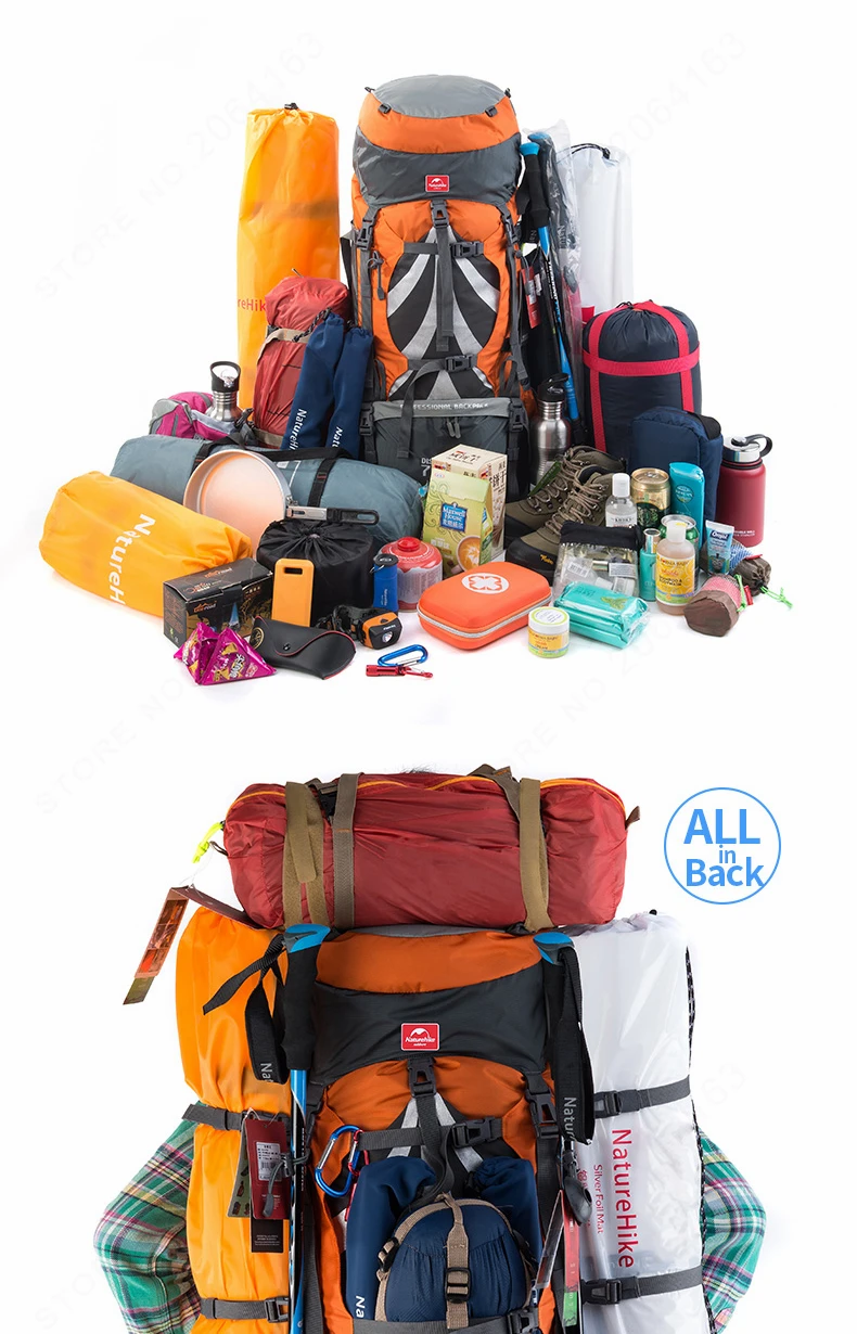 NatureHike 70L рюкзак для походов на открытом воздухе, нейлоновый водонепроницаемый рюкзак для путешествий, спортивный рюкзак из алюминиевого сплава с внешней рамой