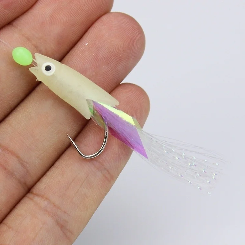 

5pcs /Lot New Sabiki Soft Fishing Lure Rigs Bait Jigs Lure Soft Lure Worn Fake String Crystal Barbed Hook Fishing Lures