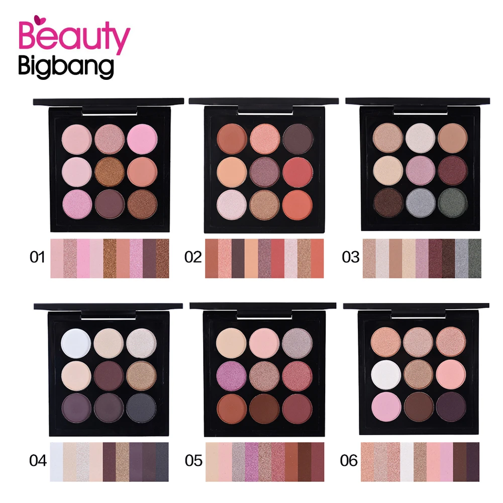BeautyBigBang, 9 цветов, тени для век, палитра, тени для век, матовые, мерцающие, макияж, палитра, Sombras, Maquiagens, Cienie Do Powiek, тени для век