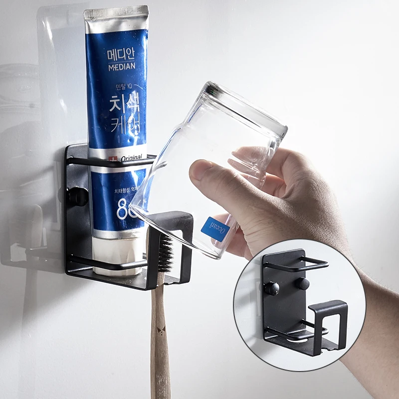 ELLEN самоклеющийся держатель для чашки ванной черный зубной щетки аксессуары