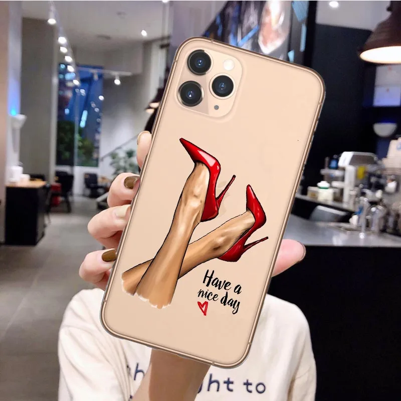 Чехол для iPhone 11 SE 6S 7 8 Plus X XR XS Max силиконовый черный чехол девочек малышей женщин