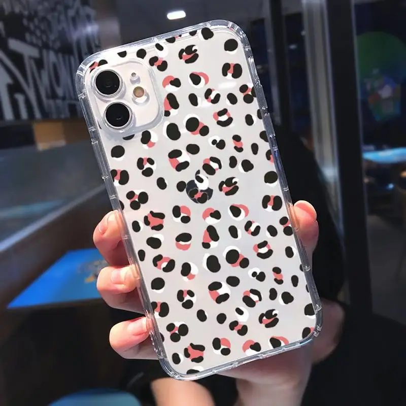 

Leopard Phone Case Transparent for Clear iPhone 11 12 8 7 6 6S Plus X 5S SE 2020 XR mini pro XS MAX