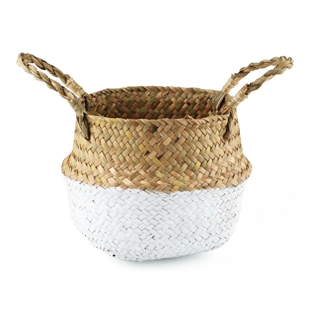 

Sundries Storage Basket Natural Sea Straw Large Handmade Woven Basket Home Organization Decoration Textile Organizer