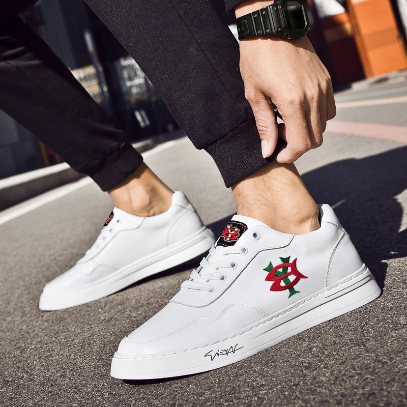 

Original Man Autumn Casual Footwear White purple Men Fashion Shoes Luxury Brand Men Shoes Leather Man Casual Sneakers Size 38-45