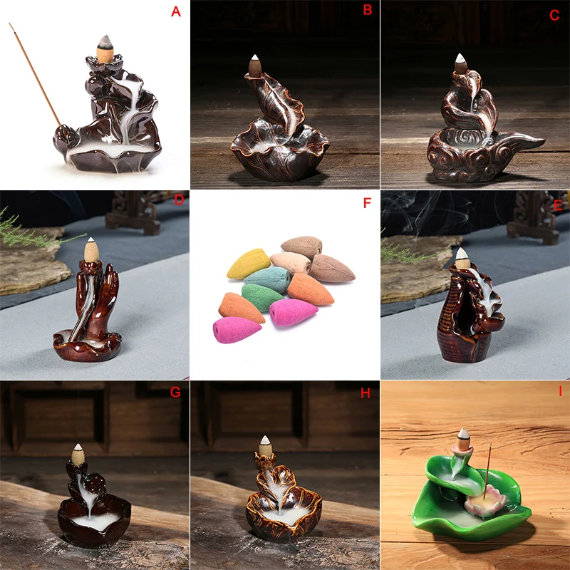 

Reflux Incense Ceramic Burner Fragrance Holder Backflow Censer Aromatherapy