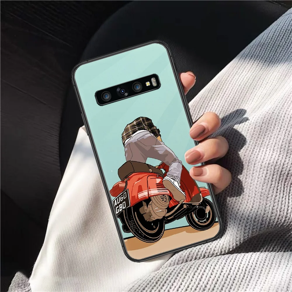 

Scooter Vespa Phone Case for Samsung Galaxy Note S 6 7 8 9 10 E 20 Ultra Edge Plus black Etui 3D Funda Fashion Coque Silicone