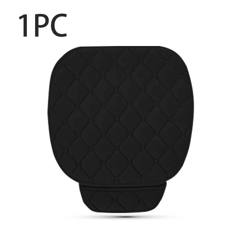 Black Front 1pc Чехол для автомобильного сиденья, зимний теплый бархат, универсальные чехлы для автомобильных сидений, подушка, переднее и заднее кресло, протектор, подушка для сиденья, коврики, аксессуары - Название цвета: Black Front 1pc