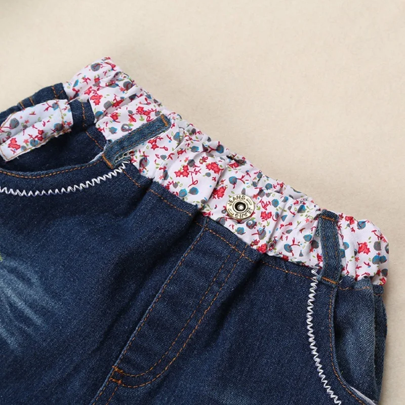 

New Children's Wear Suit Spring And Autumn Cute Baby Toddler Girl Kids Clothes Floral Long Sleeve Denim Two-piece Clothing Sets