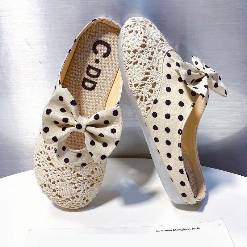 

Butterfly-Knot Flat Shoes Female Slippers Casual Low Slipers Women Cover Toe Lace Slides Luxury Soft 2021 Cotton Fabric Rubber P