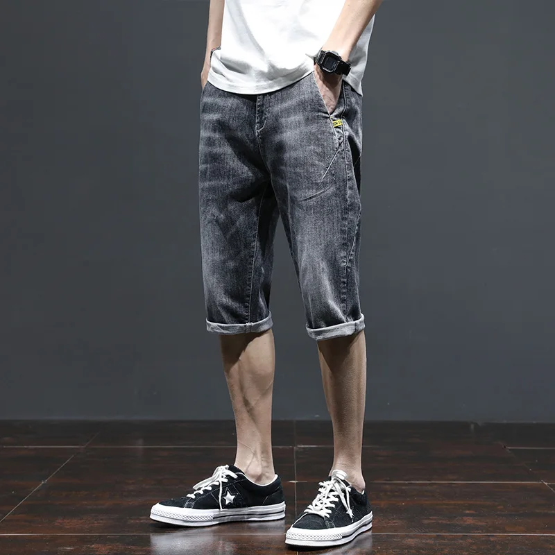 

2021 Brand clothing Summer calf-lenth pants hole denim shorts men plus size Men shorts trend retro pocket beggar hip hop Jeans