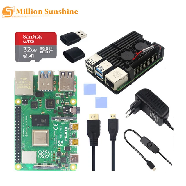 Оригинальный официальный комплект Raspberry Pi 4 Model B с двойным вентилятором