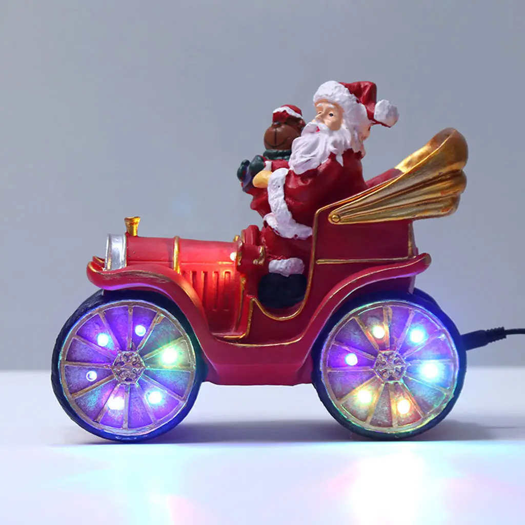 Santa Driving Train Ornament Desktop Christmas Decor Collection Present on - Санта, управляющий поездом, орнамент для стола, коллекция новогоднего декора, подарок.