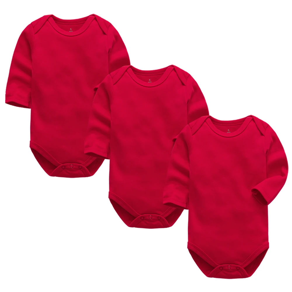 

Боди для новорожденных, на весну-осень, хлопковый красный комбинезон с длинными рукавами для мальчиков и девочек, детская одежда для детей ...