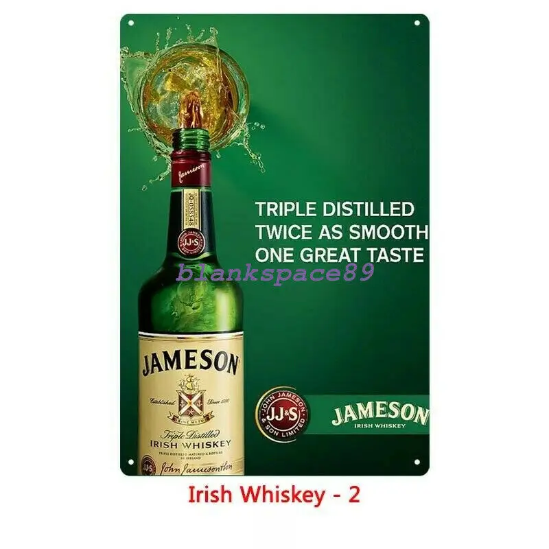 Металлический оловянный знак jameson Виски Бар Паб винтажный Ретро плакат для кафе 25