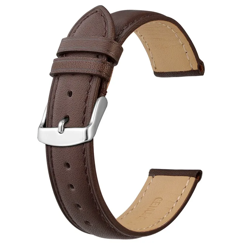 Anbeer Leather Watchband 14mm 16mm 18mm 19mm 20mm 21mm 22mm 23mm 24mm Vintage Style Replacement Band Black Men Women Bracelet