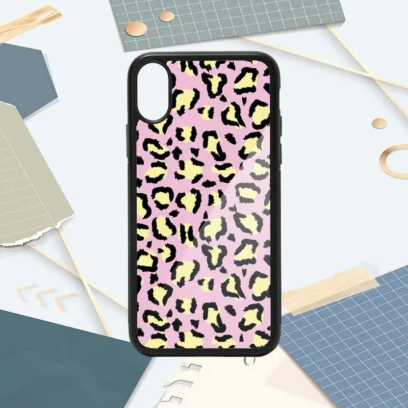 

Leopard print fashion cartoon Phone Case PC for iPhone 11 12 pro XS MAX 8 7 6 6S Plus X 5S SE 2020 XR