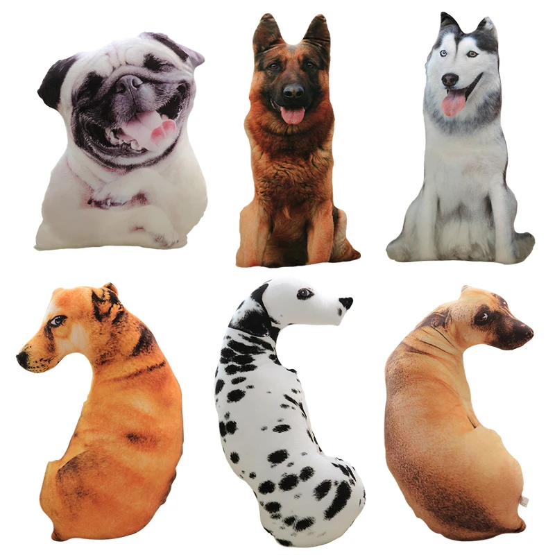 

50-90cm Simulation Dog 3d Printing Dog Cartoon Cushion Home Decro Stuffed Plush Soft Pillow Doll Toy Christmas Gift