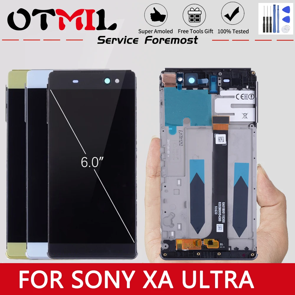 Оригинальный ЖК дисплей 6 0 дюйма для SONY Xperia XA Ultra сенсорный экран с рамкой XPERIA F3211
