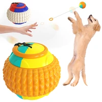dog toy hand throwing ball automatic telescopic rope dog molar biting teeth training cleaning ball outdoor interactive toy