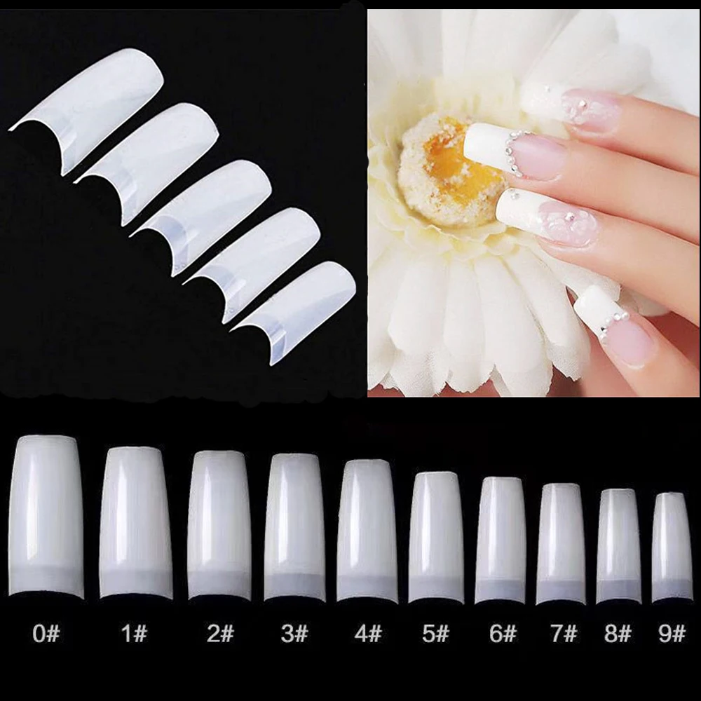

AORAEM 500PCS False Nail Art French Tip Fake Nails Half Nail Tips Artificial Nails All for Manicure DIY Fingernail Design Tools