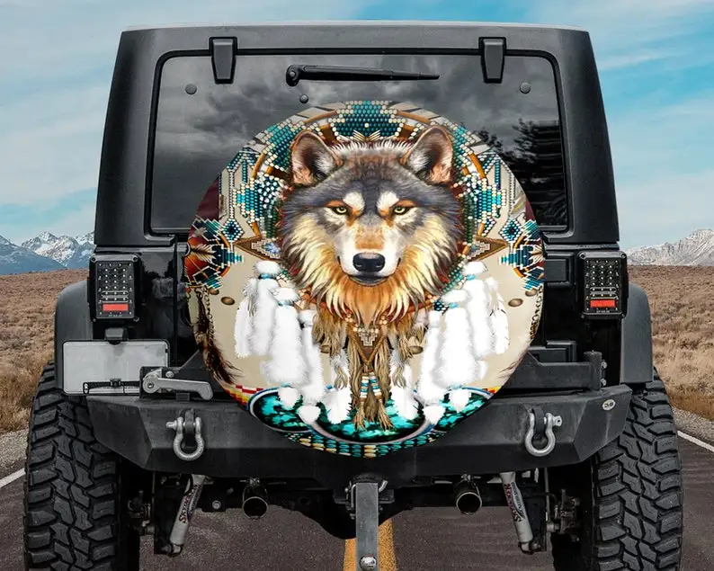 

Bear Native American Spare Tire Cover, Halloween Decor, Native American Proud Tire Cover, Funny Jeep Spare Tire Cover, Backup