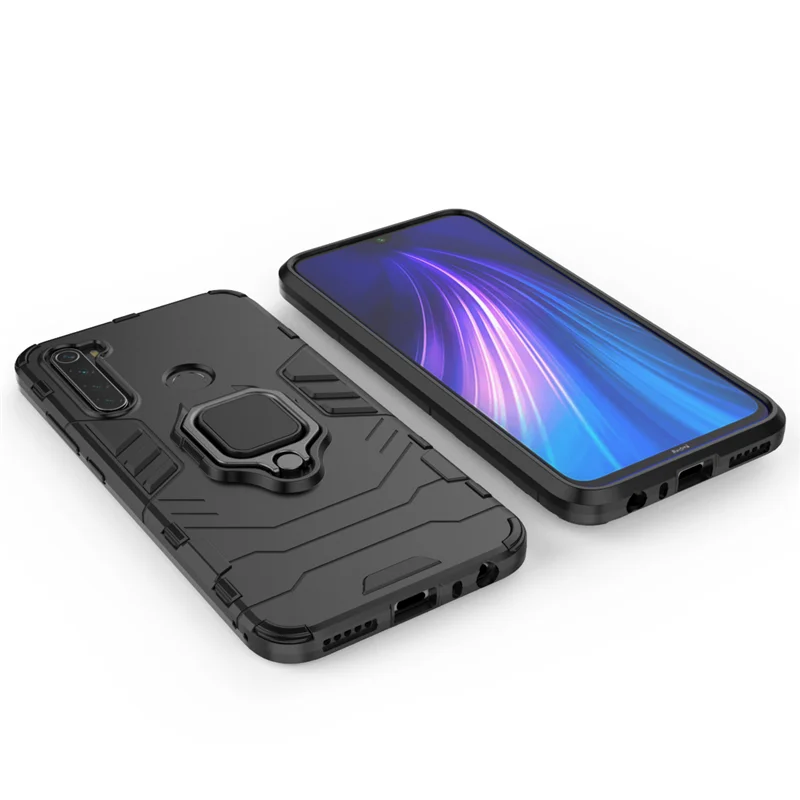 Пантера чехол в робот-стиле для Xiaomi Redmi Примечание 8 8T чехол супергероя Гибридный кольцо бронированный чехол для телефона Redmi Note 8 Pro аксессуары(XS0729