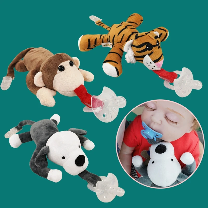 

Newborn Baby Cartoon Stuffed Animal Plush Doll Appease Pacifier Infant Silicone A2UB