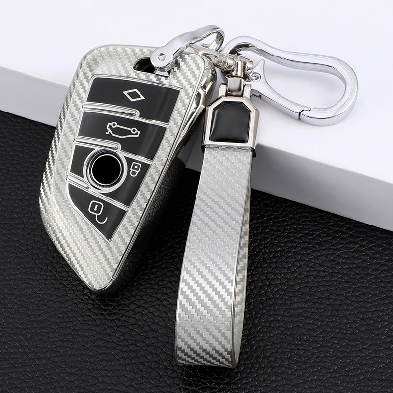 

Чехол для автомобильного ключа из ТПУ и углеродного волокна, чехол, держатель для BMW X5 F15 X6 F16 G30 7 серии G11 X1 F48 F39, автомобильные аксессуары для ...