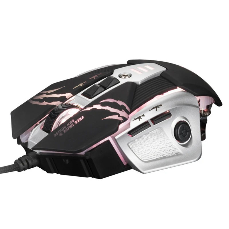 

USB Wired Hardware Macro Free Drive Pressure Gun Mobile E-sports Game Mouse Desktop PC Notebook Compute Gaming Mice Gamer Laptop