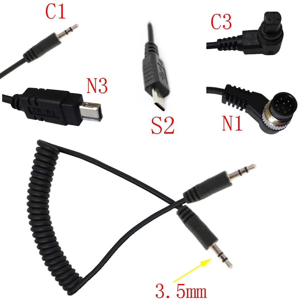 

3.5mm Remote Shutter Release Cable Connecting Cord C1 C3 N1 N3 S2 For Canon Nikon Sony Pentax