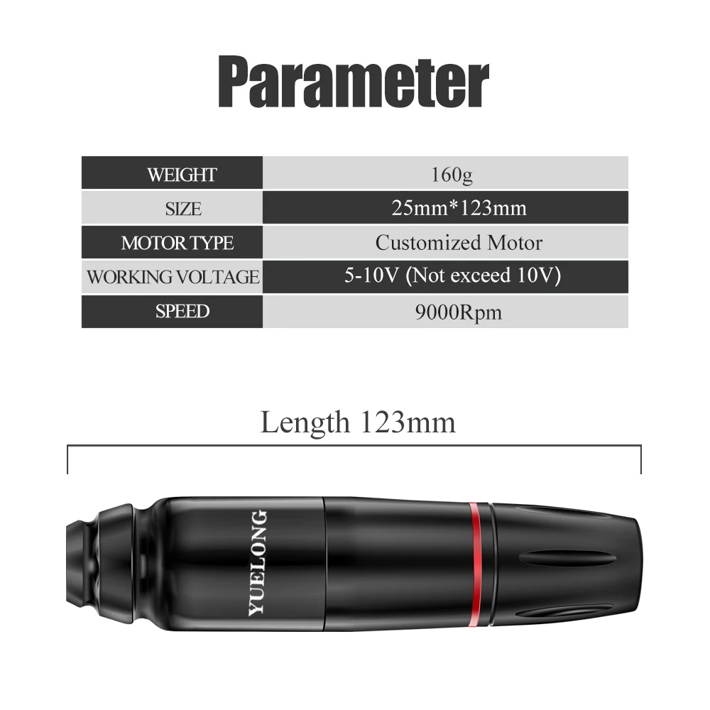 YUELONG Cartridge Tattoo Pen Rotary Tattoo Machine Tattoo Gun for Permanent Microblading Makeup Cartridge Needles Tattoo Supplie