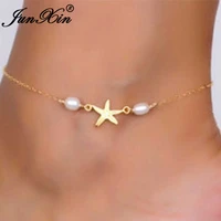 fashion steel women gold color ankle anklet beach star foot chain stainless