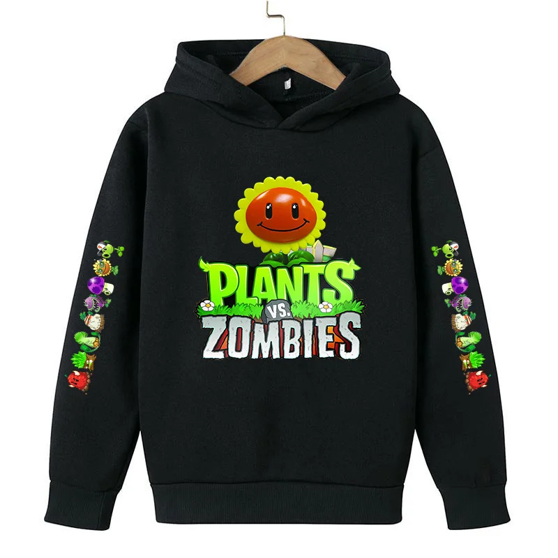 

Kids clothes Boys Top Plant VS Devil Video Game Print Hoodie Jacket for Girls Children's Coat Oversize Sweatshirt Baby clothes