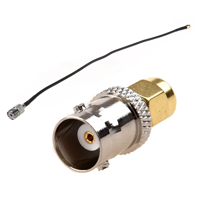 RISE SMA мужчин и женщин UHF Соединительный пигтейльный кабель черный 40 см золотой тон