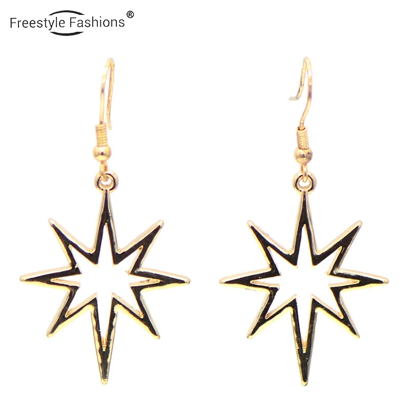 Модные трендовые серьги подвески из цинкового сплава в форме звезды для