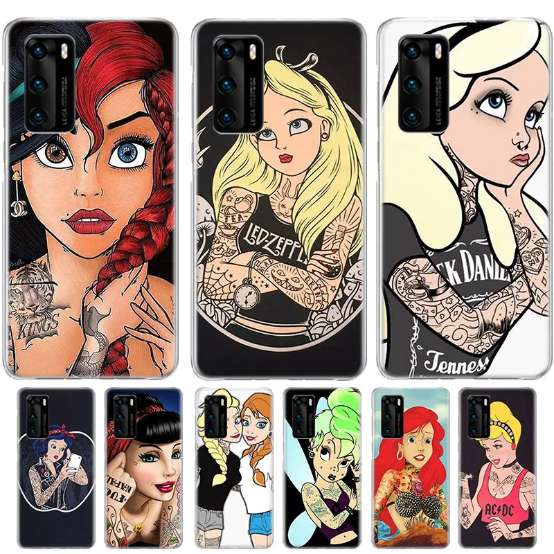 

Cute tattoo girl Case For Huawei Honor 50 50 Pro X20 SE 10 9 lite 8X 8S P Smart Z 2021 2020 2019 2018 Plus + Cover Coque