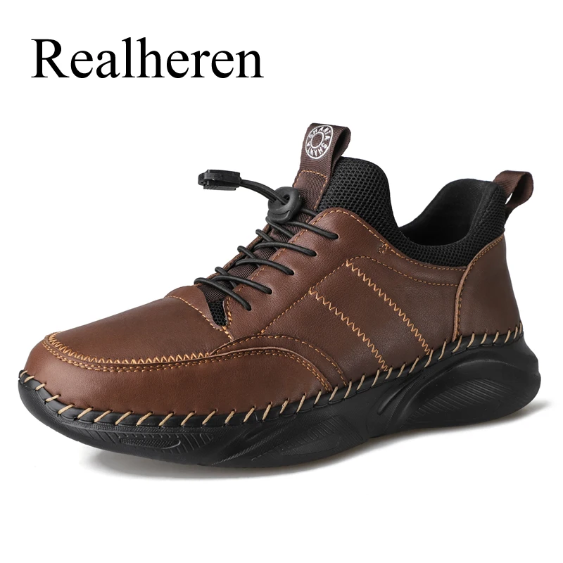 

Men's Leather Casual Shoes Plus Big Size 47 48 Winter Black Brown Plush Warm Lightweight Shoes 2021 New Fashion Free Shipping