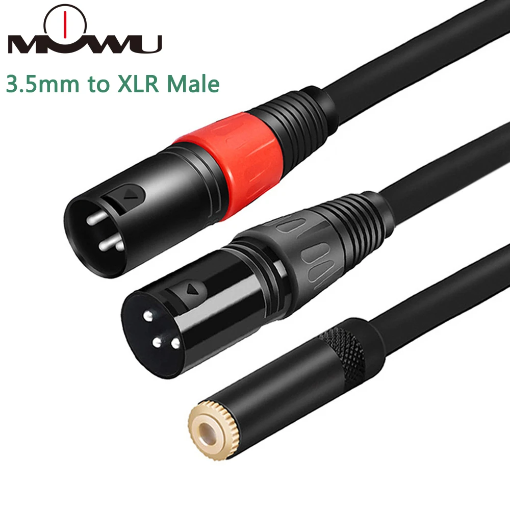 Mowu3.5 мм разъем стерео Женский двойной 3Pin XLR аудио кабель адаптер Разъем микрофоны