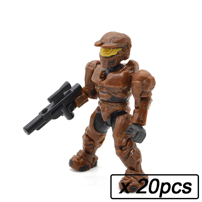 20pcs MB79 20 шт./лот Halo Warriors Wars игры Монстры люди ковенанты Спартанские пистолеты строительные блоки кирпичи игрушки для детей - Цвет: 20pcs MB79